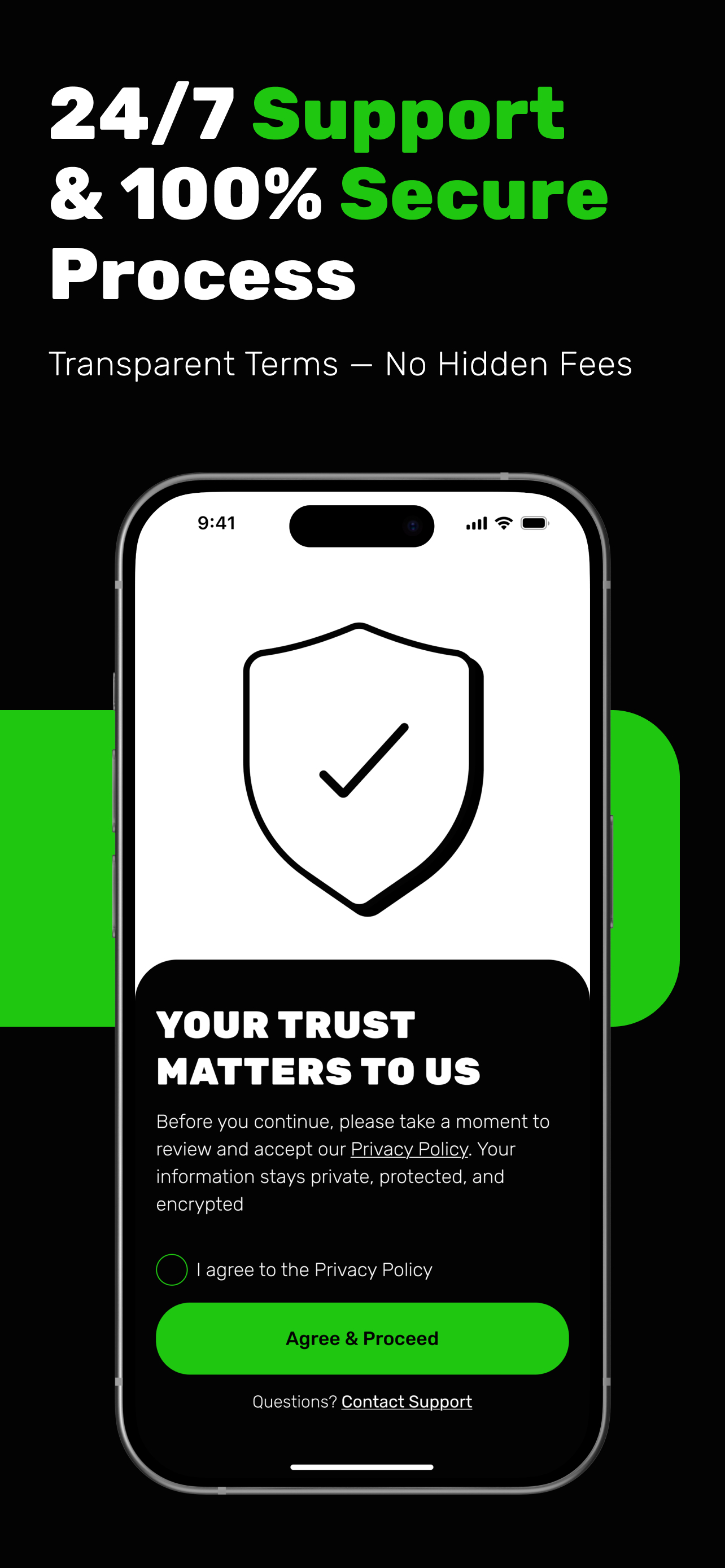 The Loan Lounge, Inc. app: confirmation screen
